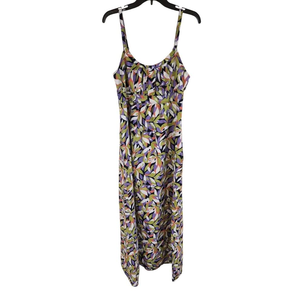 Boden Multicolor Leaf Print Maxi Dress